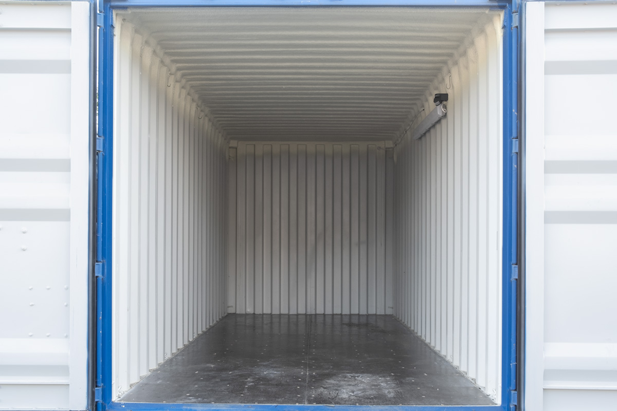 Interior of a 20ft storage container at Storage City Waterford
