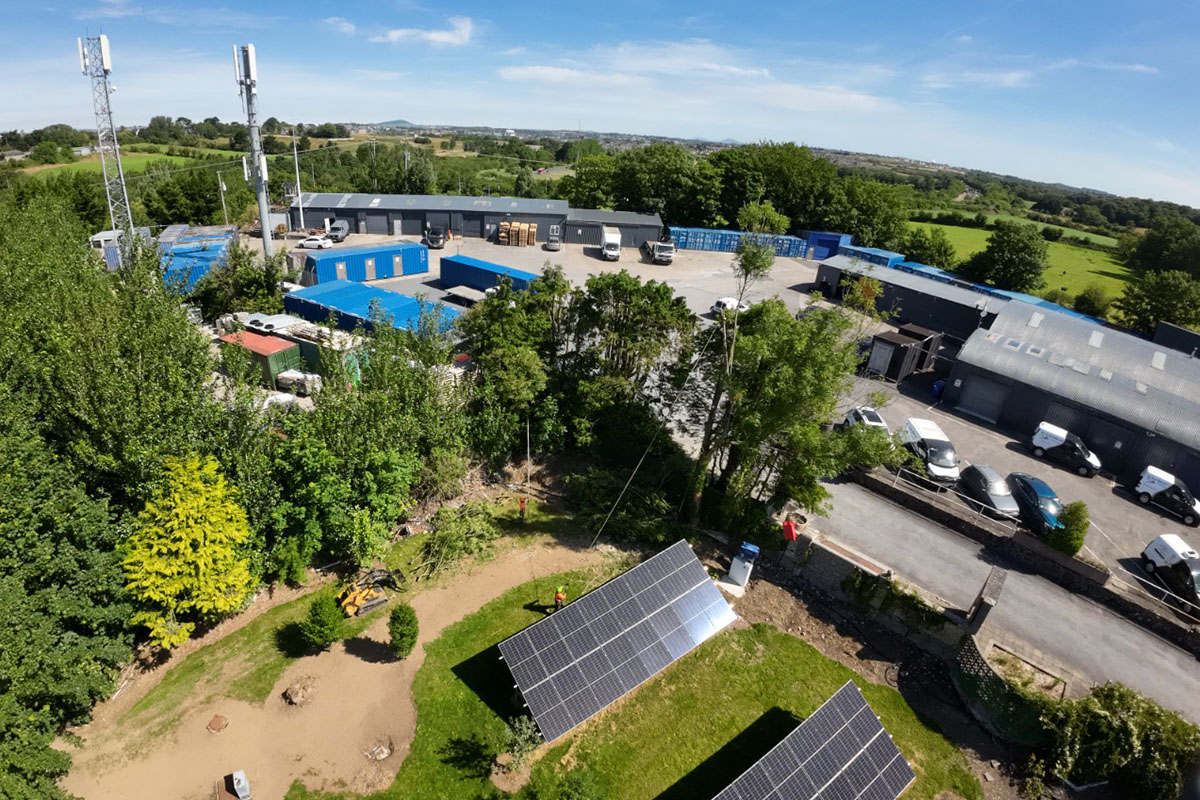 Solar panels onsite at Storage City Waterford storage facility